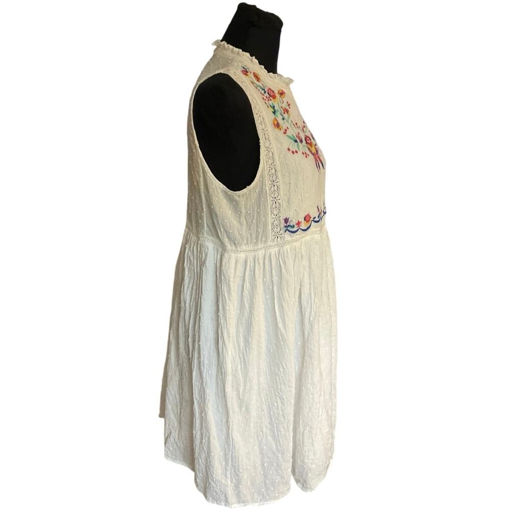 Umgee Embroidered Swiss Dot Mini Dress Womens S Boho Cottagecore - Picture 3 of 9